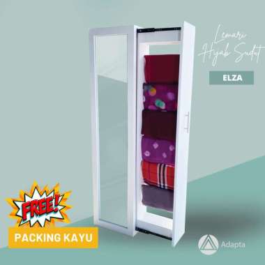 Adapta - Lemari Sudut Hijab Dengan kaca Full Body - Lemari Hijab Sudut minimalis Putih