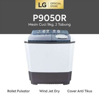 MESIN CUCI LG 2 TABUNG 9 KG P9050 R 9KG 2 TABUNG 9050R LOW WATT GARANSI