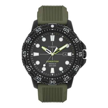 Jam Tangan Pria Timex Expedition TW4B25400 Gallatin Black Dial Green Silicone Strap