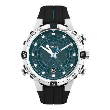 Jam Tangan Pria Timex Expedition TW2W24200 Tide Temp Compass Green Dial Black Silicone Strap