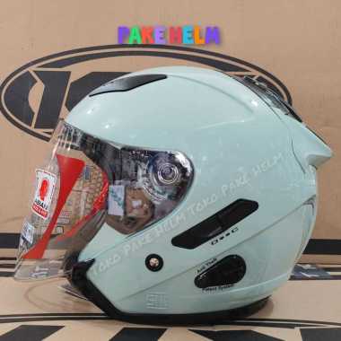 HELM KYT GALAXY FLAT R SAGE GREEN HALF FACE DOUBLE VISOR XXL