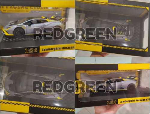mainan anak diecast CCA Lamborghini Huracan STO Abu abu 1:24 diecast koleksi