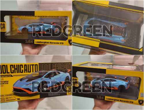 mainan anak diecast CCA Lamborghini Huracan STO Biru Orange 1:24 diecast koleksi