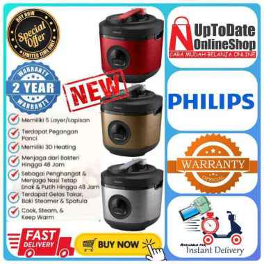 PHILIPS HD3211 HD 3211 3211/30 RICE COOKER PHILIPS 1.8L BAKUHANSEKI COATING MAGIC COM 3in1 STAINLESS