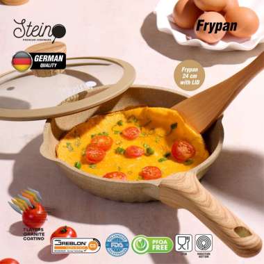 STEIN Cookware Diamond 2 Fry Pan Panci Penggorengan Anti Lengket 24cm + Tutup Black