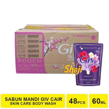 1 DUS ISI 48 PCS SABUN MANDI GIV 60 ML CAIR GIV BODYWASH GIV UNGU 60 ML - 1 DUS