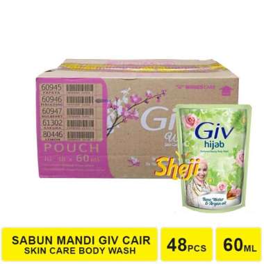 1 DUS ISI 48 PCS SABUN MANDI GIV 60 ML CAIR GIV BODYWASH GIV HIJAB HIJAU 60 ML - 1 DUS
