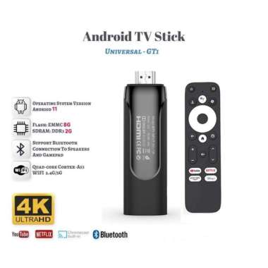 Google TV Stick DUOBOSHI GT1 4K 2GB+8GB Amlogic S905Y4 Android 11 Remote Bluetooth Voice