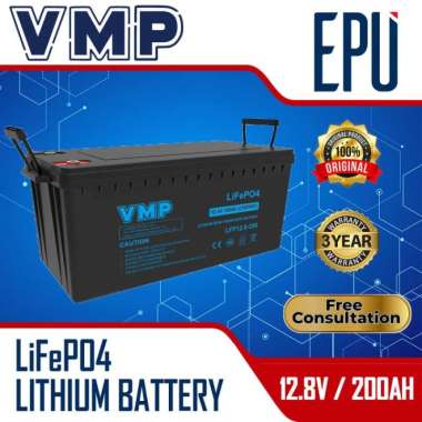 Aki Lithium LiFePO4 VMP Battery 12.8V 200AH Baterai Lithium LiFePO4 12V BMS