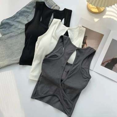 Oppa Style Shop Tanktop Crop TT001 Korean Sport Tanktop / Tanktop Crop Olahraga Running Gym Yoga TT0