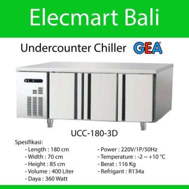 Undercounter Chiller 400 Liter Gea Asian Series UCC-180-3D