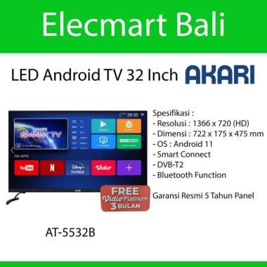 Televisi LED TV 32 Inch Android TV 11 Akari AT-5532B