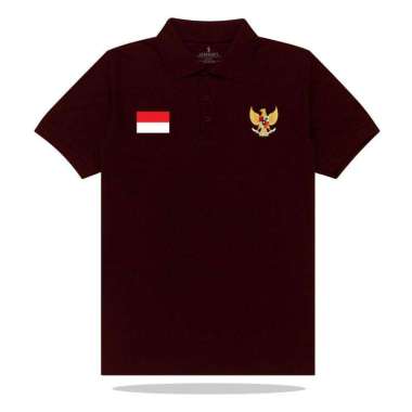 Jemssky - Polo Shirt Print Garuda Merah Putih Terkeren Baju Kerah Brand Quality Maroon L