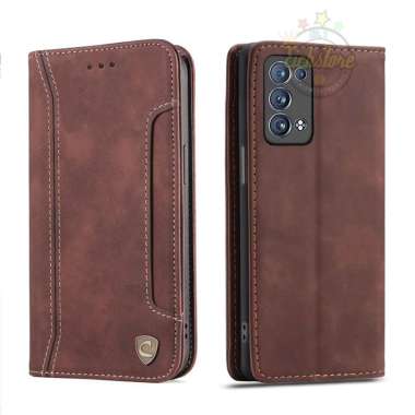 Case Oppo Reno 5 Pro 5G Super Slot Caseon C001 Case PE Leather Full 360 Degree Mewah Flip Cover Auto