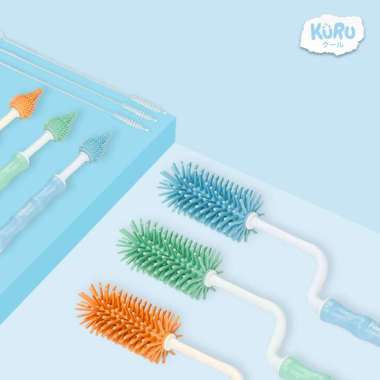 KURU Silicone Bottle Brush | Sikat Silikon Botol Nipple Dot Pink