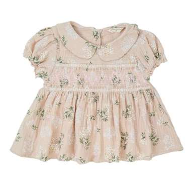 Harlow Kids - Frida Smocked Dress Kids Choco Flower XL
