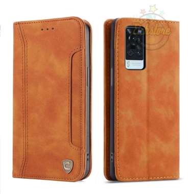 Case Vivo X60 Pro Super Slot Caseon C001 Case PE Leather Full 360 Degree Mewah Flip Cover Auto Lock 