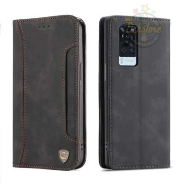Case Vivo X60 Pro Super Slot Caseon C001 Case PE Leather Full 360 Degree Mewah Flip Cover Auto Lock 
