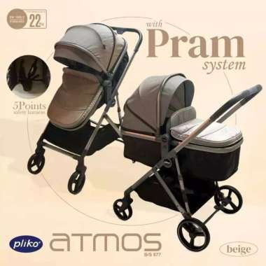 Pliko Atmos B/S 677 Stroller 2in1 Kereta Dorong Baby Pram Anak Bayi Balita Reversible Bisa Dua Arah