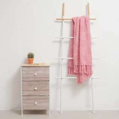 Rak Tangga Kayu Dekorasi Hanger Gantungan Handuk Jilbab 70x170cm WMO IF6800