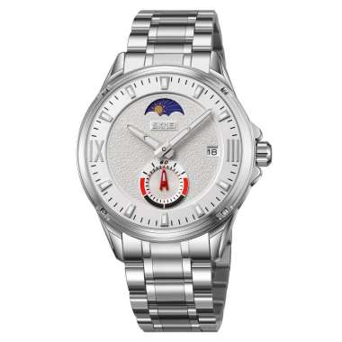 Jam Tangan Pria Analog SKMEI 9326 SILVER SILVER WATER RESIST 30M