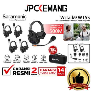 JPC KEMANG Saramonic WiTalk9 Series WT5S 5-Person Full Duplex Wireless Intercom Headset System WiTal