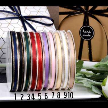 PITA SATIN 1/4 INCH 0.5 CM POLOS LIST GOLD 2.black