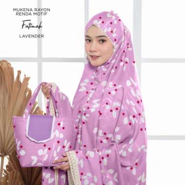 MUKENA BALI TASIK- MUKENA RENDA RAYON DEWASA MOTIF FATIMAH LAVENDER
