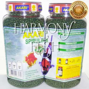 AKARI SPIRULINA 300GR 2MM Pelet Pakan Ikan Koi Koki Louhan
