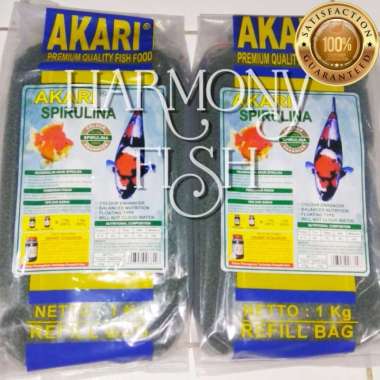 AKARI SPIRULINA REFILL BAG 1KG 2MM Pelet Pakan Ikan Koi Koki Louhan