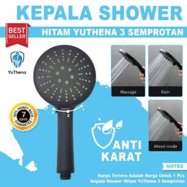 Kepala Shower Kamar Mandi Shower Mandi Hitam Black Shower Head YuThena
