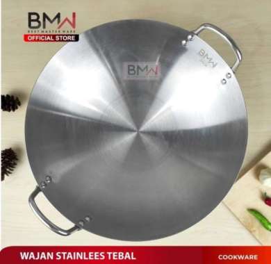 BMW KOMODO HALCO KUALI JUMBO 36 40 CM WAJAN PENGGORENGAN STAINLESS TEBAL ANTI KARAT ANTI LENGKET PUA