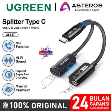 UGREEN Converter Splitter iPhone 15 Type C to 3.5mm Jack Audio Adapter 25837 Magnetic