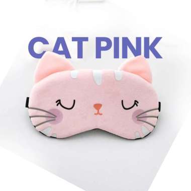 Goto Dreamy Sleeping Mask Penutup Mata Tidur Eye Cover Karakter Lucu CAT PINK