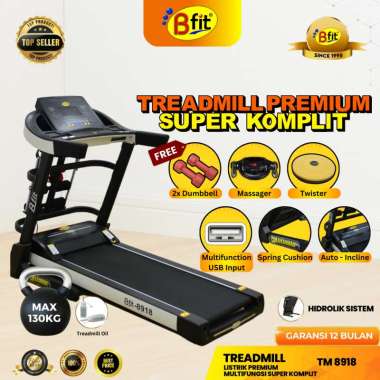 Treadmill Elektrik BFIT 8918 Auto Incline Multifungsi Listrik Lipat Portable Low Watt Fitness Gym