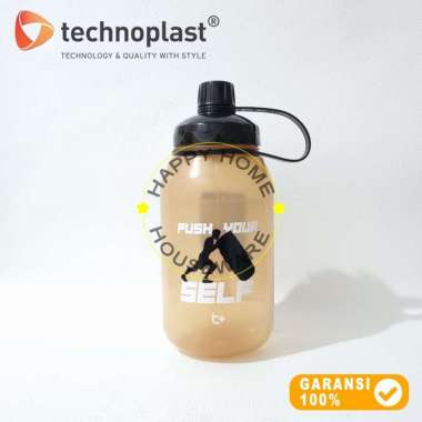 TECHNOPLAST T+ Active Sport Bottle 2500ml Botol Air Jumbo Botol Minum Plastik 2,5 Liter COKLAT 1500m