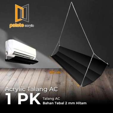 AKRILIK PENAHAN HEMBUSAN AC 1PK / TALANG AC 1PK / WARNA HITAM 2MM+DUS