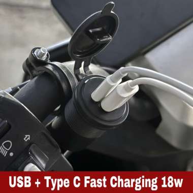 charger motor fast charging type c dual usb 18w waterproof 3353