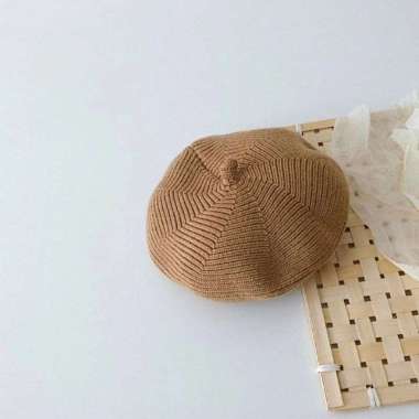 Topi Baret Anak Bayi | Beret Hat Korean Style Topi Pelukis Lucu KB Brown