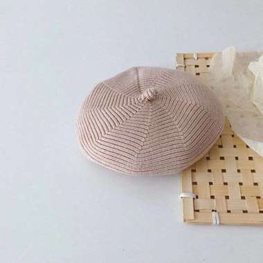Topi Baret Anak Bayi | Beret Hat Korean Style Topi Pelukis Lucu KB Khaki