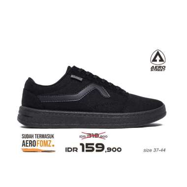 Aerostreet 37-44 Massive Low 2.0 All Black - Sepatu Sneakers Casual 37