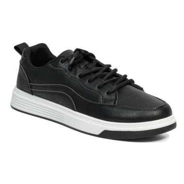 Dr. Kevin Sepatu Sneakers Kasual Pria Kets Seragam Sekolah Kulit 881-008 Hitam 41