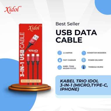 KABEL XIDOL TRIO XIDOL 3-IN-1 BERGARANSI