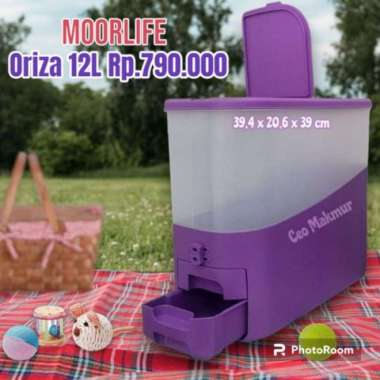 Moorlife - Oriza Tempat Penyimpanan Beras 12 Liter Biru