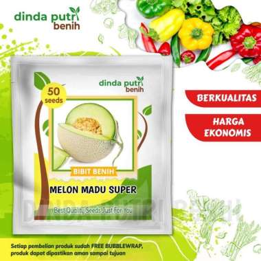 Benih buah Melon Madu Super kemasan isi benih 50 biji benih buah melon madu lokal super