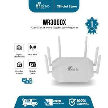 HSAirpo WR3000X Router Wireless WiFi 6 AX3000 6 Antena W