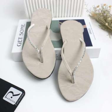 Sandal Wanita Dewasa Sandai Flat Wanita dewasa Sandal Jepit Wanita Terbaru Kekinian 39 Beige