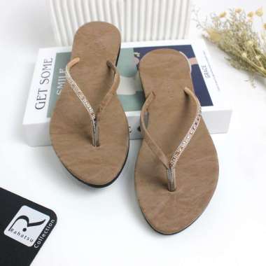 Sandal Wanita Dewasa Sandai Flat Wanita dewasa Sandal Jepit Wanita Terbaru Kekinian 39 Mocca