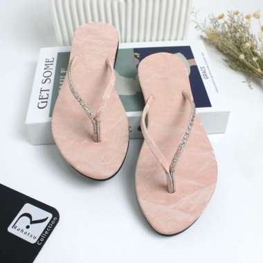 Sandal Wanita Dewasa Sandai Flat Wanita dewasa Sandal Jepit Wanita Terbaru Kekinian 39 Peach
