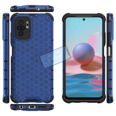Case Xiaomi Redmi Note 10 Clear Bees Series Honeycomb Original Redmi Note 10 Case Biru